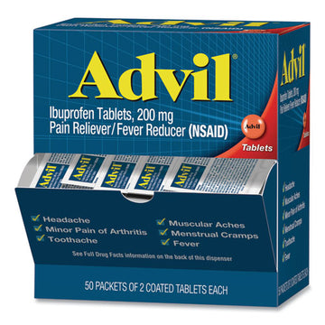 Advil® Ibuprofen Tablets, Two-packs, 50 Packs-box freeshipping - TVN Wholesale